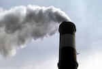 Pollution from a power plant using coal to generate electricity
